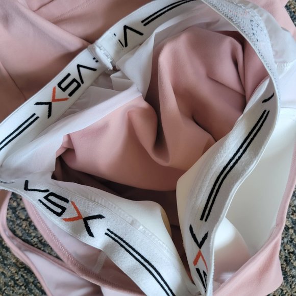 VICTORIAS SECRET Tank Pink VSX Sport w Underwire Workout Top V Neck Size Large - Picture 14 of 14